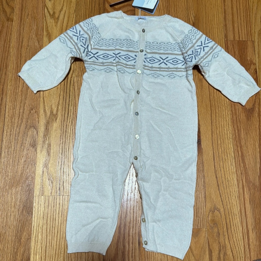 New wool/viscose babysuit without feet by Portuguese brand Laranjinha